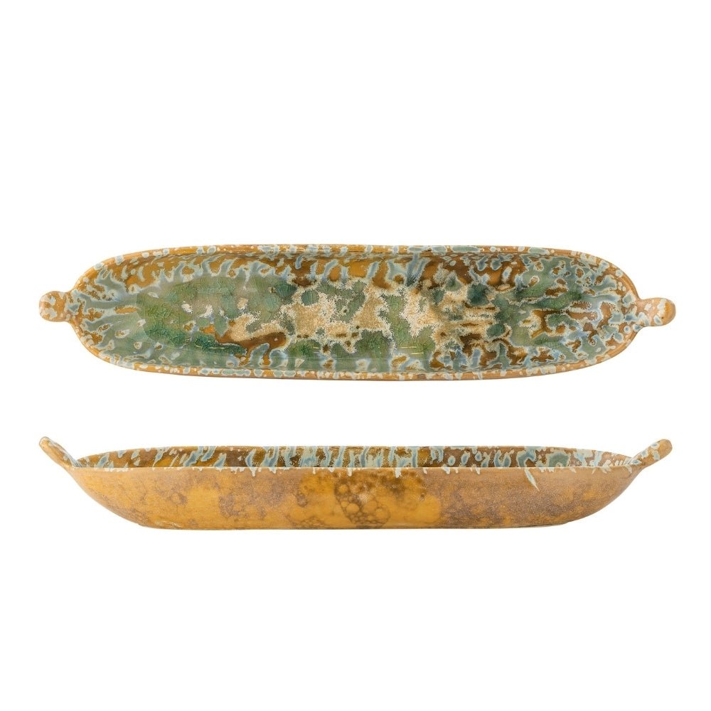 Oval Yellow & Green Milani Serving Dish - Florrie