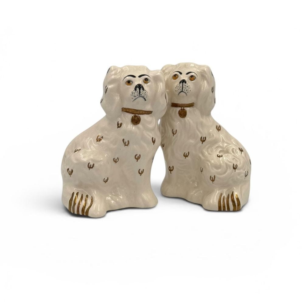 Pair of matching Beswick Staffordshire spaniels figurines c.1950-1960s - H14cm - Florrie