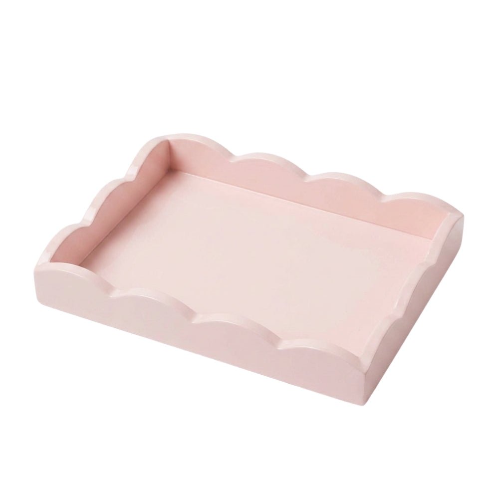 Pale Pink Small Lacquered Scallop Tray - Florrie