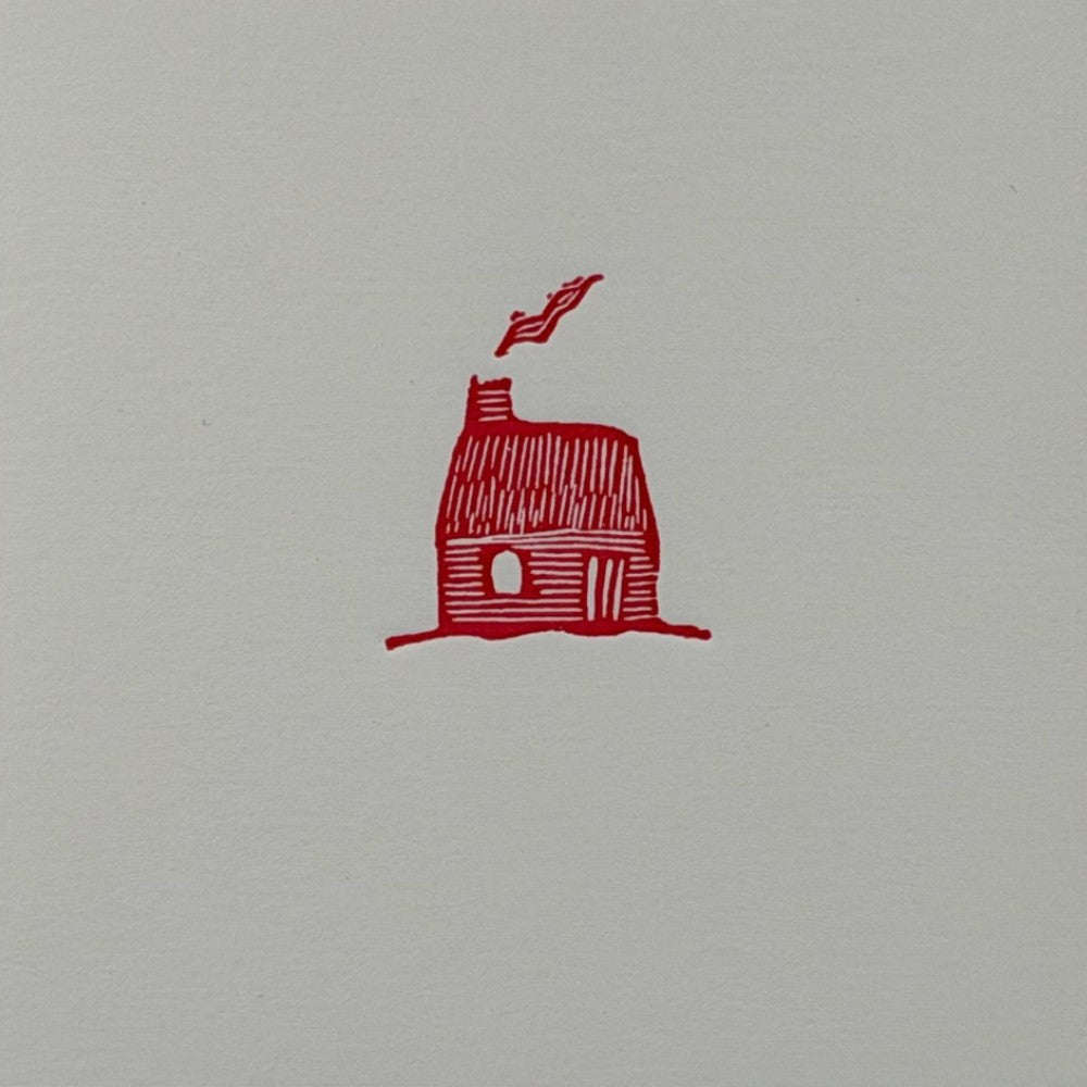 Red Cottage new home letterpress card - Florrie