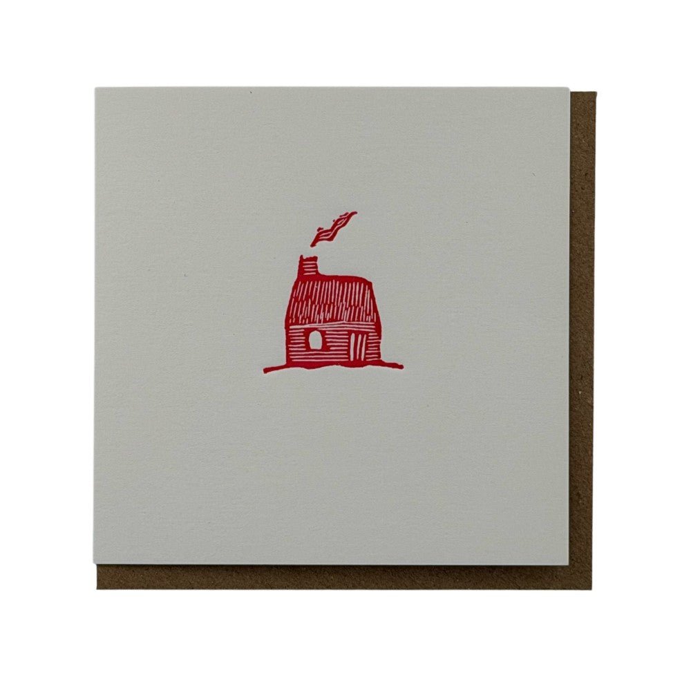 Red Cottage new home letterpress card - Florrie