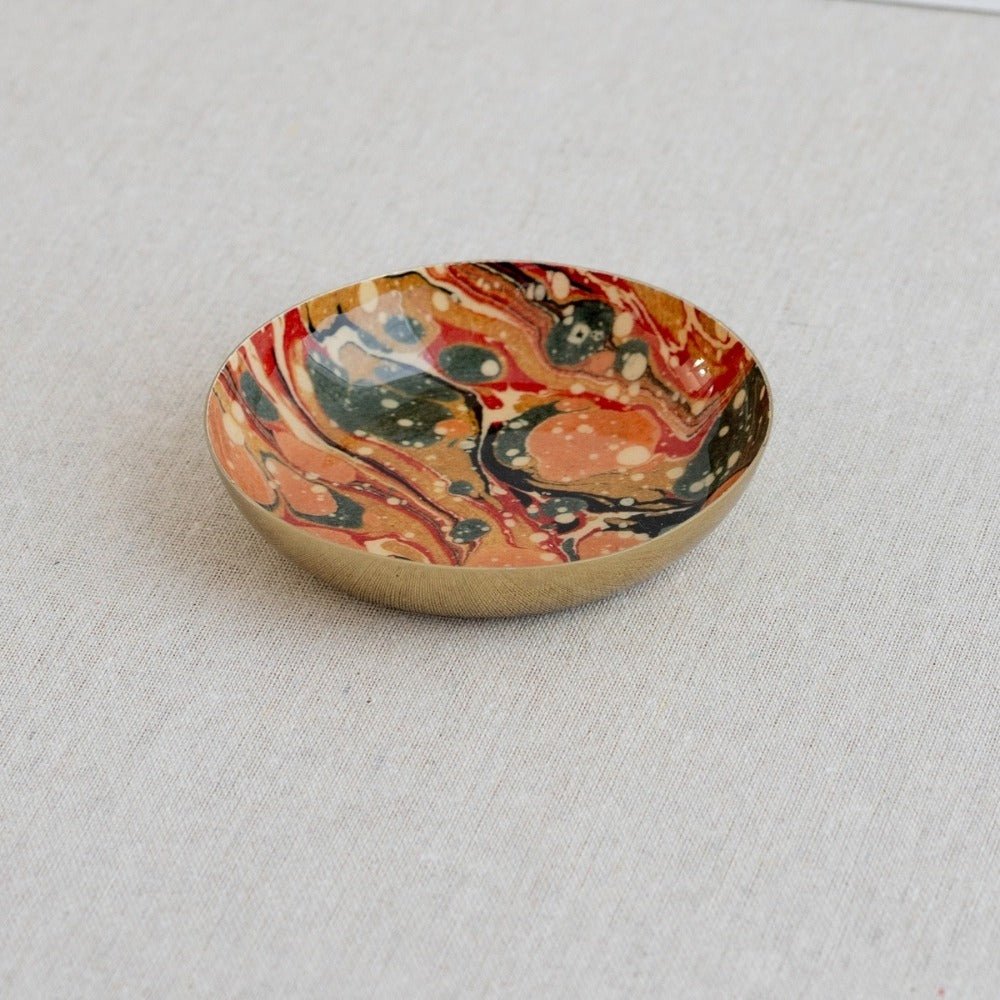 Round enamel tray — Marbled - Florrie