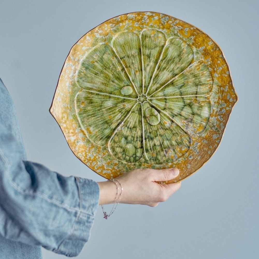 Round Yellow & Green Milani Serving Plate - Florrie