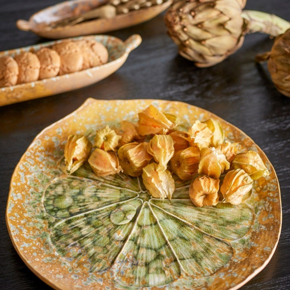 Round Yellow & Green Milani Serving Plate - Florrie