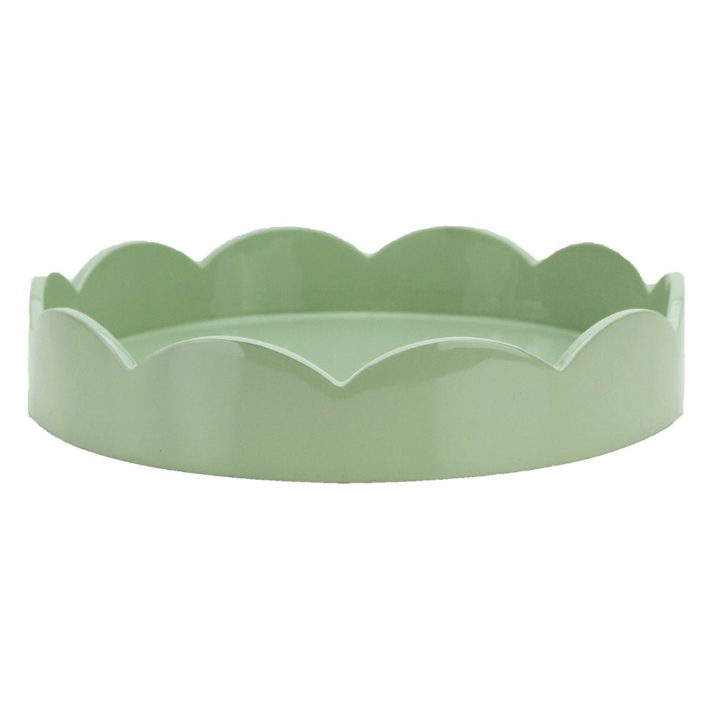 Sage Green Small Scallop Round Tray - Florrie