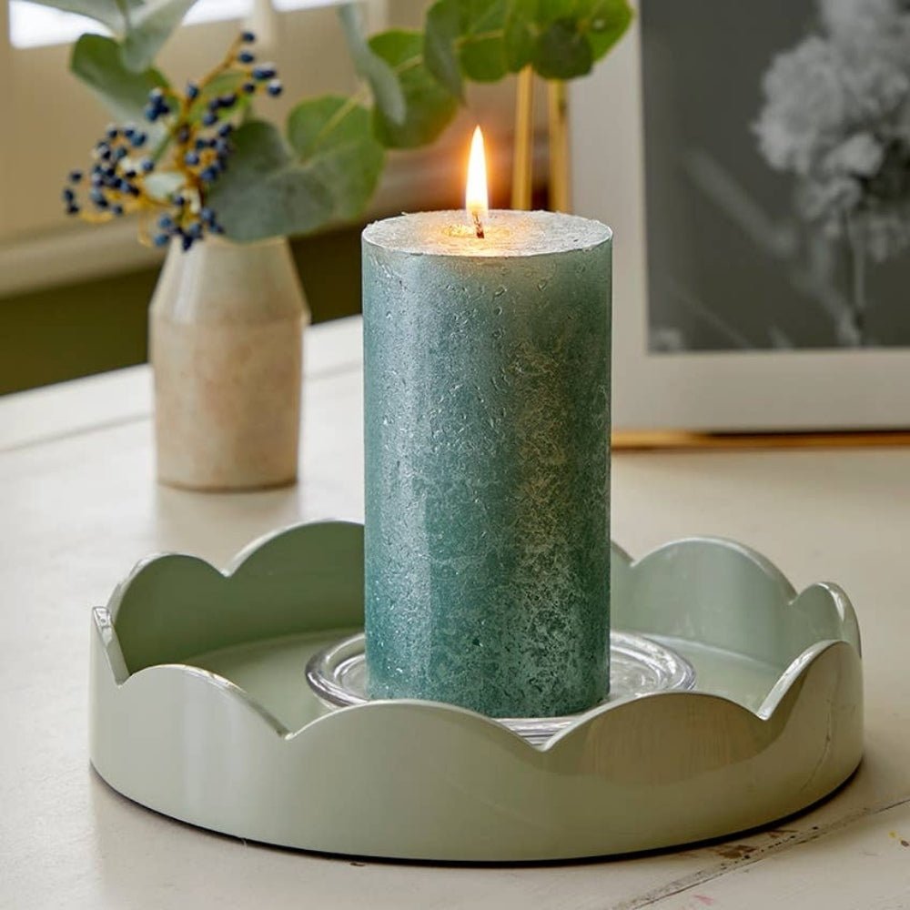 Sage Green Small Scallop Round Tray - Florrie