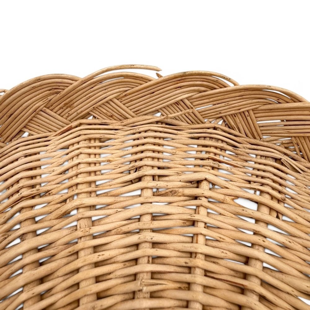 Set of 3 natural woven round pre-loved trays - 22.5cm/ 31cm/ 35.5cm diameter - Florrie
