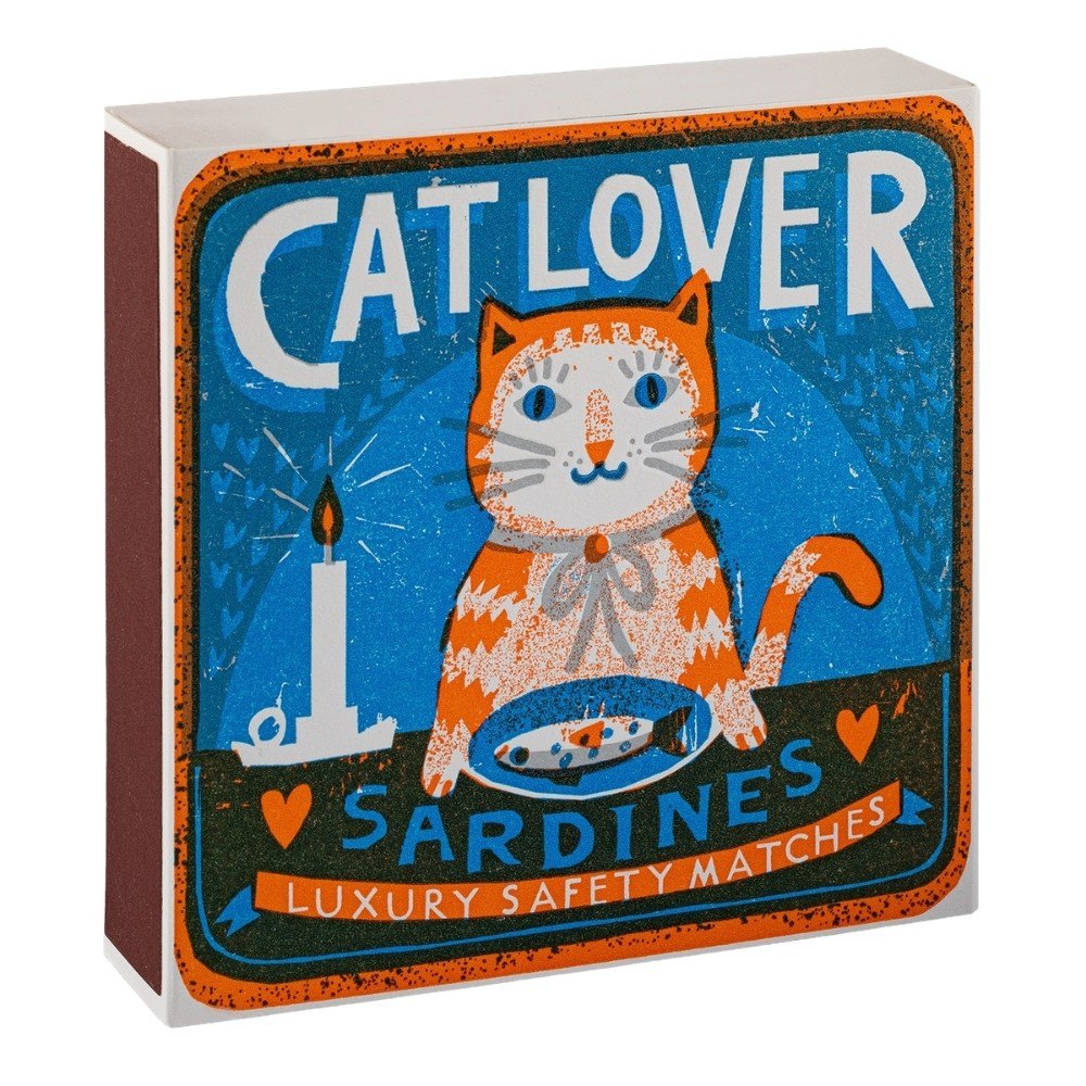 Square box of Cat Lover matches - Florrie