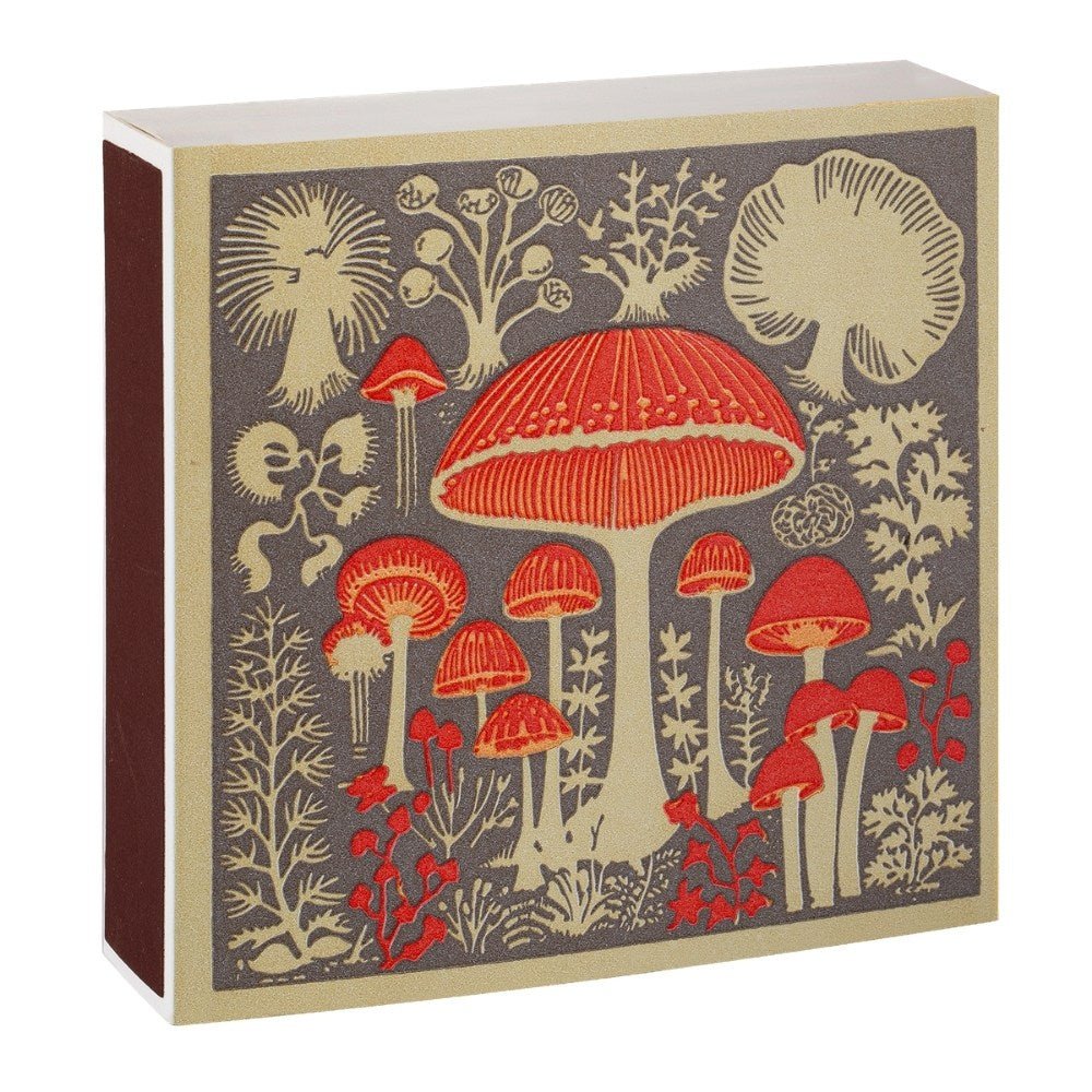 Square box of mushroom matches - Florrie