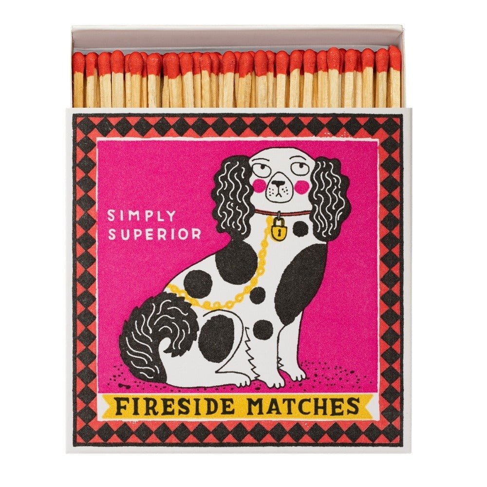 Square box of Staffordshire figure matches - Florrie
