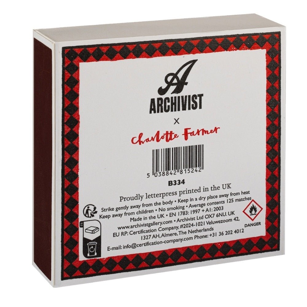 Square box of Staffordshire figure matches - Florrie