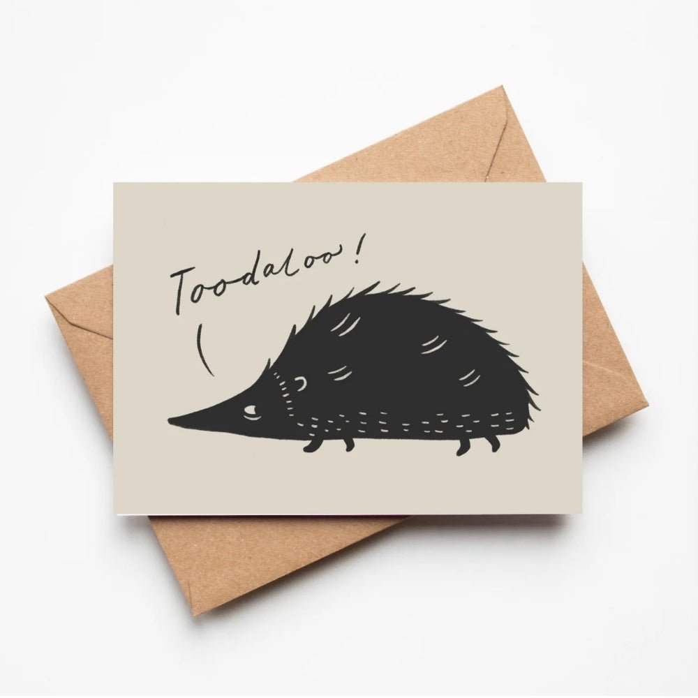 Toodaloo!' hedgehog farewell or retirement card - Florrie