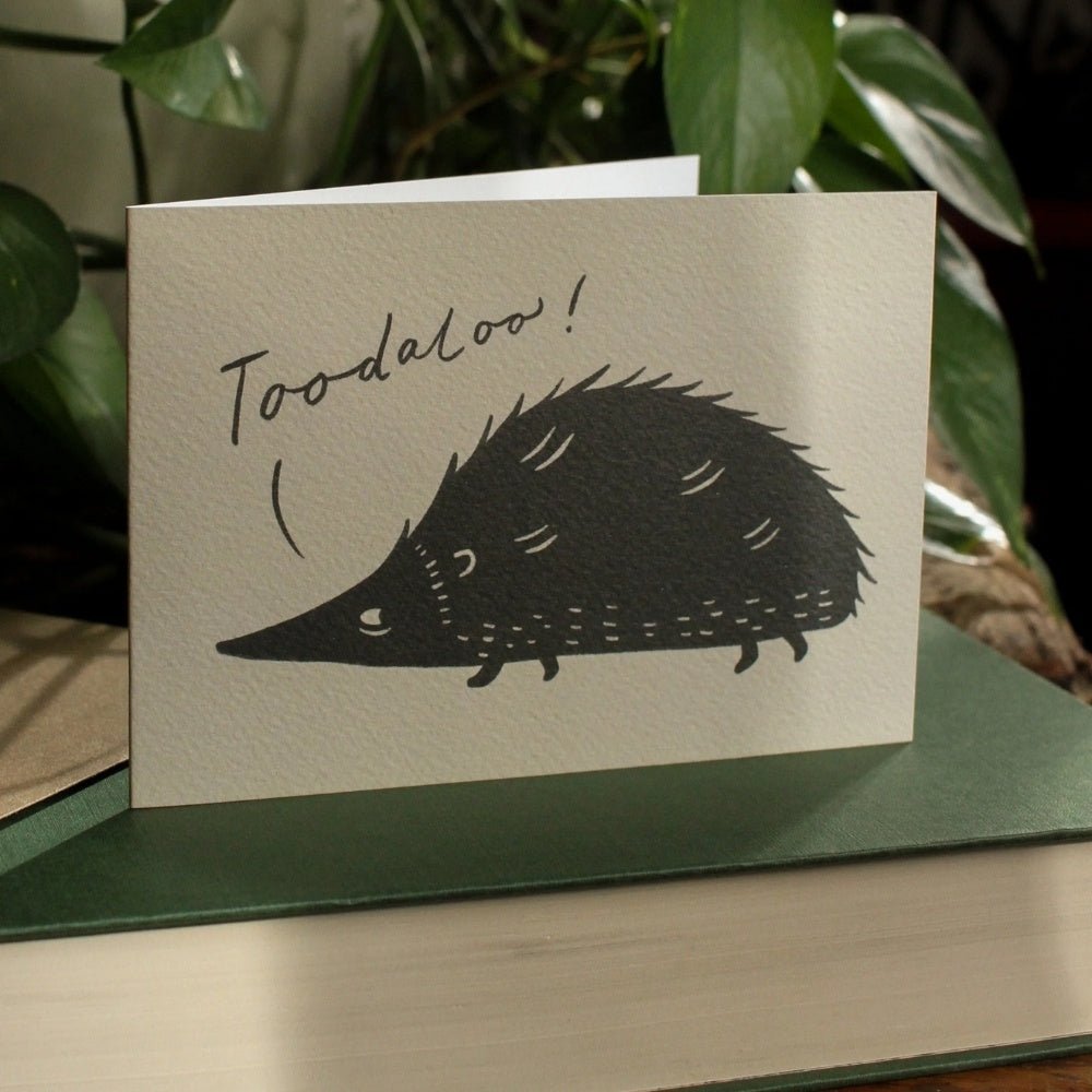 Toodaloo!' hedgehog farewell or retirement card - Florrie