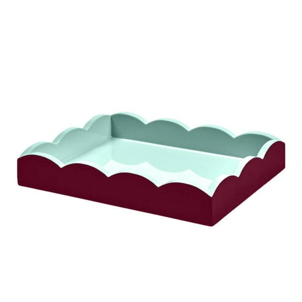 Two-Tone Cherry and Eau de Nil scallop tray - Florrie