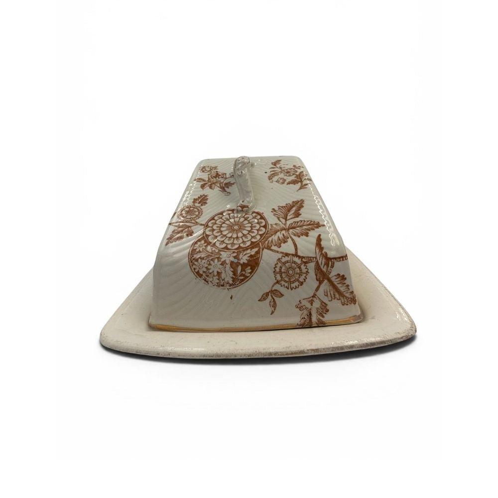 Victorian cheese dome with Trent pattern — plate: 25 X 18cm - Florrie