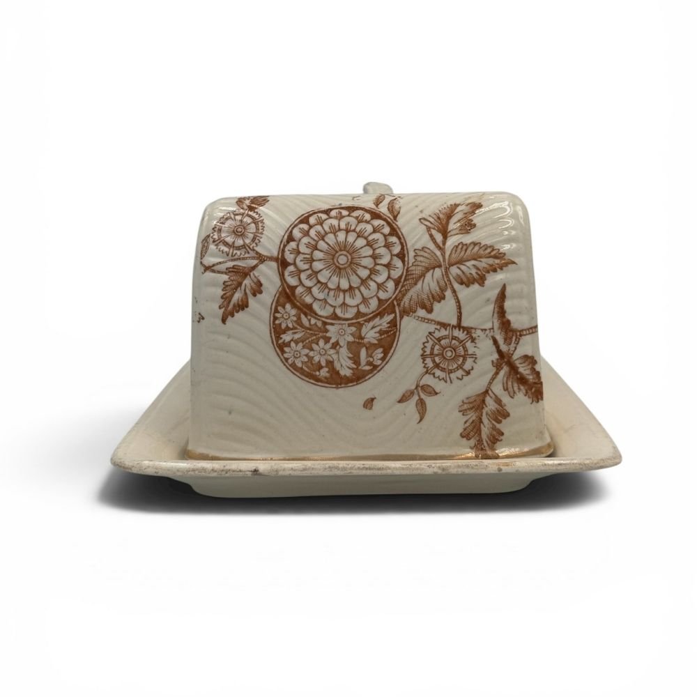 Victorian cheese dome with Trent pattern — plate: 25 X 18cm - Florrie