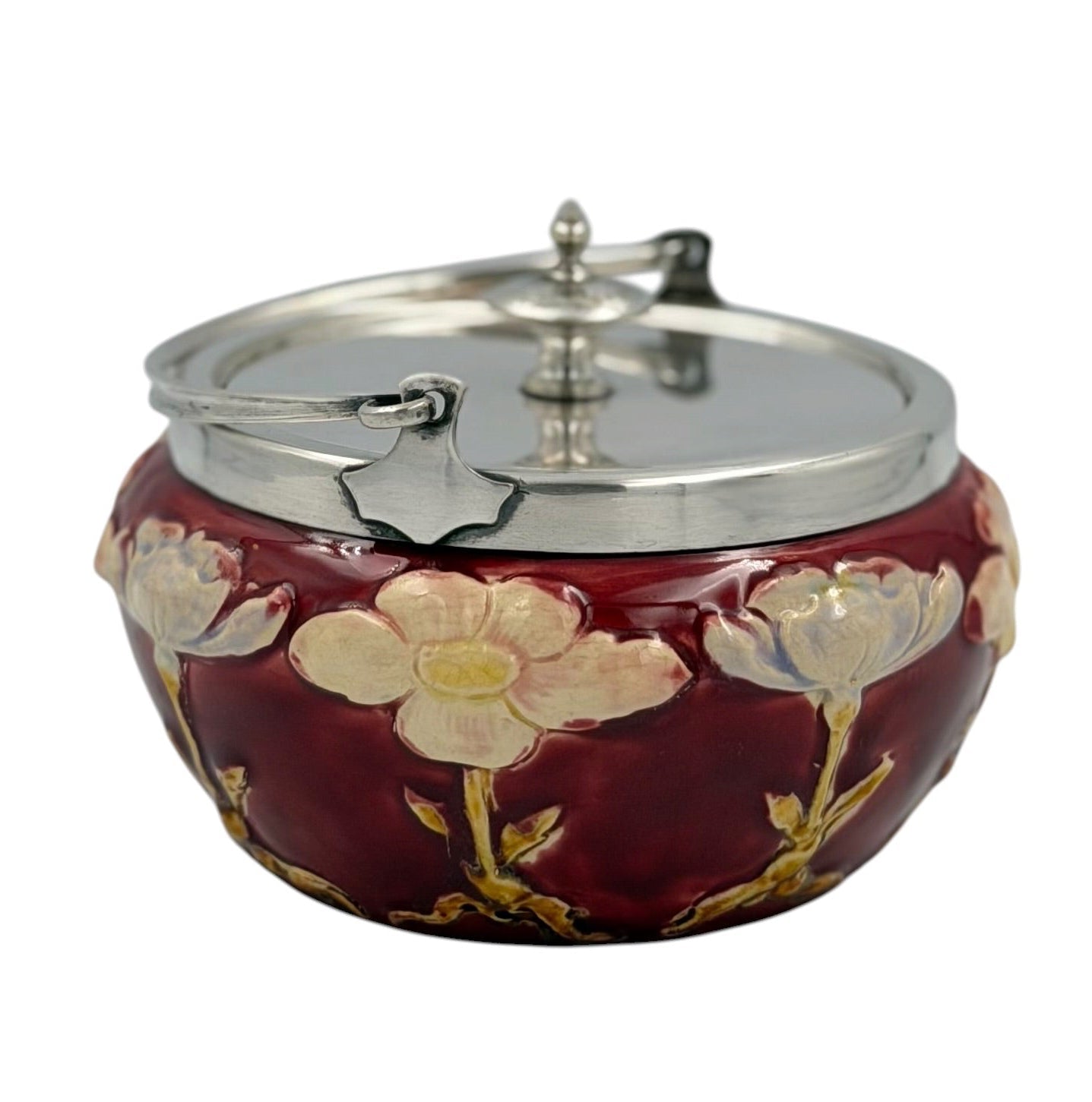 Victorian Mappin & Webb ceramic biscuit barrel - H9.5cm - Florrie
