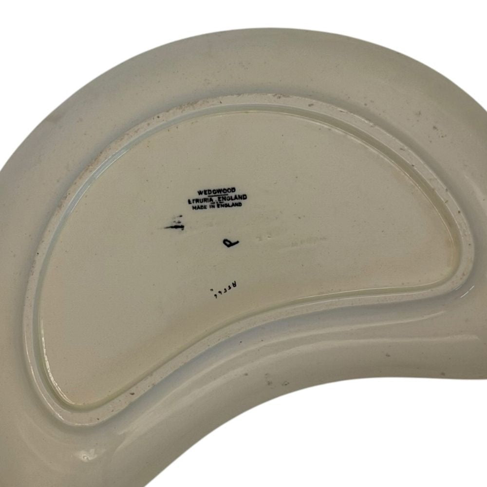 Wedgwood Etruria bone dish with classic 'Liverpool Birds' black transferware design c.1900-1924 (set of 5) - approx. 24X15.5cm - Florrie