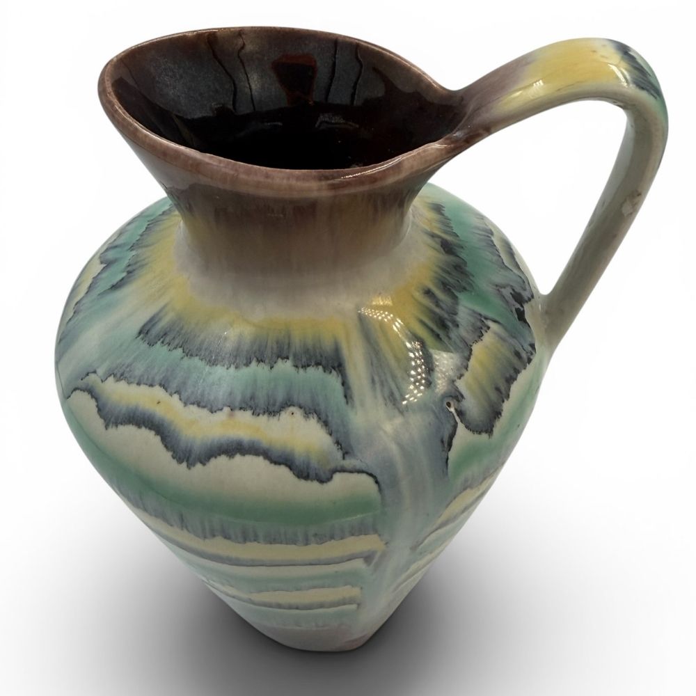 West Germany Carstens Atelier fat lava, drip glaze jug c.1960-70s - approx. H20cm - Florrie
