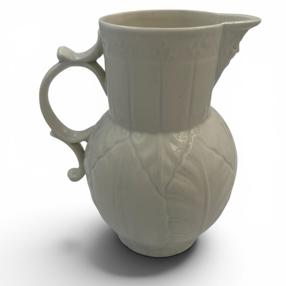 White Victorian cabbage-leaf mask jug - W17.5 X H20cm - Florrie